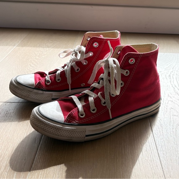Red Converse Hightops - Picture 2 of 5